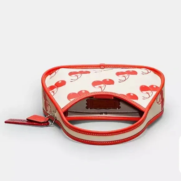 New Coach Ergo Bag In Coachtopia Leather With Cherry - Picture 3 of 9